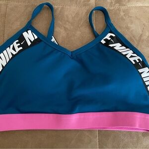 Teal and Pink Nike Mesh Back Sports Bra Size: XL